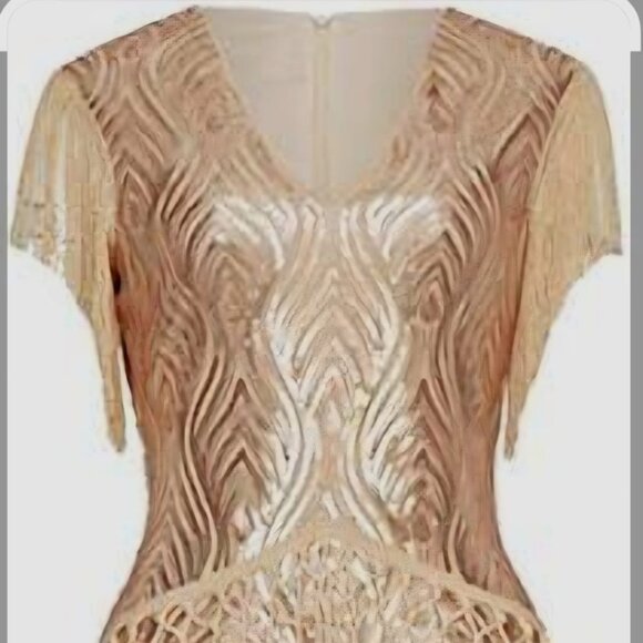 BABEYOND Women's Flapper 1920s VNeck Beaded Fringed. - Picture 11 of 13